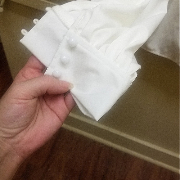 White Tie Neck Blouse - Picture 7 of 8